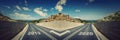 Crossroad concept, road split in two different ways. Choose to remain in the 2019 year or move forward to 2020 new life challenges