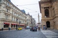 Crossroad at National Theater and Cafe Slavia in Prague