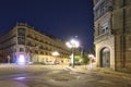 Crossroad in the night in city of Vigo Royalty Free Stock Photo