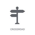 Crossroad sign icon. Trendy Crossroad sign logo concept on white