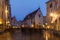 Crossroad in Tallinn Old Town at dusk