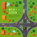 Crossroad Top View Illustration