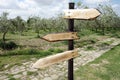 Crossroad Wooden Directional Arrow Signs Royalty Free Stock Photo