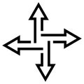 Crossroads arrows indicate path, vector flat direction arrow, the concept of fast information transfer