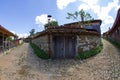 Crossroads in the Balkan mountain village Royalty Free Stock Photo