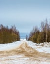 Crossroads forest roads.