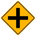 Crossroads Junction Traffic Road Sign,Vector Illustration, Isolate On White Background Label. EPS10 Royalty Free Stock Photo