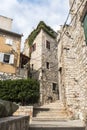 Crossroads of old medieval streets in Sibenik, Croatia