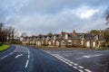 Crossroads at the Parton Row of houses in the village of Parton, Scotland