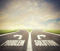 Crossroads with problem and solution way. Concept of right decision Royalty Free Stock Photo