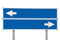 Crossroads Road Sign Two Arrow Blue Isolated