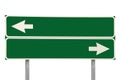Crossroads Road Sign Two Arrow Green Isolated Royalty Free Stock Photo
