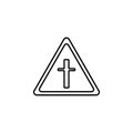 crossroads of secondary roads icon. Element of traffic signs icon for mobile concept and web apps. Thin line crossroads of