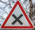 Crossroads sign, France