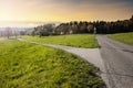 Crossroads with a traffic sign Royalty Free Stock Photo