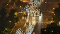 Crossroads traffic timelapse at night