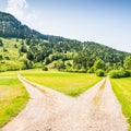 Crossroads of two roads Royalty Free Stock Photo