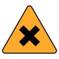 Crossroads warning industrial sign, labor protection eps 10 vector