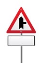 Crossroads Warning Main Road sign