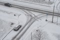 Crossroads in winter