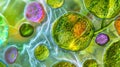 A crosssection of a plant cells vacuoles the large storage organelles that give plant cells their distinctive shape. The