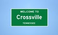 Crossville, Tennessee city limit sign. Town sign from the USA.