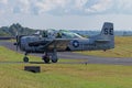 Crossville, Tennessee USA - September 30, 2023 Airshow with a vintage Marines aircraft