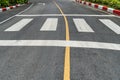 Crosswalk on asphalt road Royalty Free Stock Photo