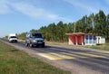 Crosswalk on the highway in the Voronezh region.