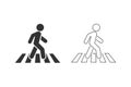 Crosswalk line icon symbol logo template. Vector Royalty Free Stock Photo