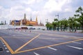 Crosswalk on road Have background Wat Phra Kaew