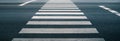 Crosswalk on the road for safety when people walking cross the street, Pedestrian crossing on a repaired asphalt road Royalty Free Stock Photo