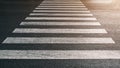 Crosswalk on the road for safety when people walking cross the street, Pedestrian crossing on a repaired asphalt road, Crosswalk Royalty Free Stock Photo