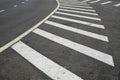 Crosswalk on the road for safety when people walking cross the street, Pedestrian crossing on a repaired asphalt road, Royalty Free Stock Photo