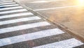 Crosswalk on the road for safety. Crosswalk on the street, logistic import export and transport industry Royalty Free Stock Photo