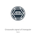 Crosswalk signal of triangular icon vector. Trendy flat crosswalk signal of triangular icon from signs collection isolated on Royalty Free Stock Photo