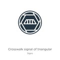 Crosswalk signal of triangular icon vector. Trendy flat crosswalk signal of triangular icon from signs collection isolated on