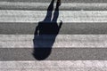 Crosswalk on the street shadows on the ground Royalty Free Stock Photo