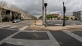 Crosswalk at a 4 way intersection downtown Lakeland Florida