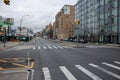 Crosswalks with cars and buildings in the background. New York, USA Royalty Free Stock Photo