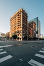 Crosswalks and historic building in downtown Los Angeles, California Royalty Free Stock Photo