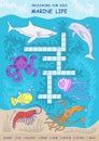 Crossword for children. Sea life.