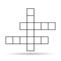 Crossword concept shadow icon, cross word graphic symbol, web flat vector illustration Royalty Free Stock Photo