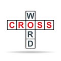 Crossword concept shadow icon, cross word graphic symbol, web flat vector illustration Royalty Free Stock Photo
