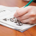 Crossword puzzle close-up