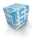 Crossword puzzle cube with business words, 3d Royalty Free Stock Photo