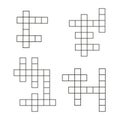 Crossword puzzle flat icons set. Vector crosswords template