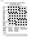 Crossword puzzle game of 15x15 size grid. Large print, quick style, criss-coss. No p22824, no hint letters.