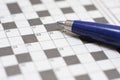 Crossword puzzle with pen Royalty Free Stock Photo