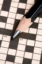 Crossword Puzzle & Pencil Royalty Free Stock Photo